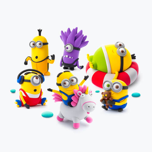 Image of two Hey Clay Minions characters!